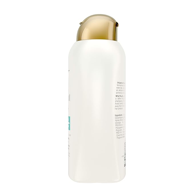 OGX Quenching + Coconut, Curl-Defining Shampoo, Hydrating & Nourishing Curly Hair Shampoo with Coconut Oil, Citrus Oil & Honey, Paraben, Sulfate-Free Surfactants, 13 floz