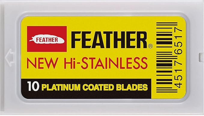 Feather 10 Razor Blades New Hi-Stainless Double Edge
