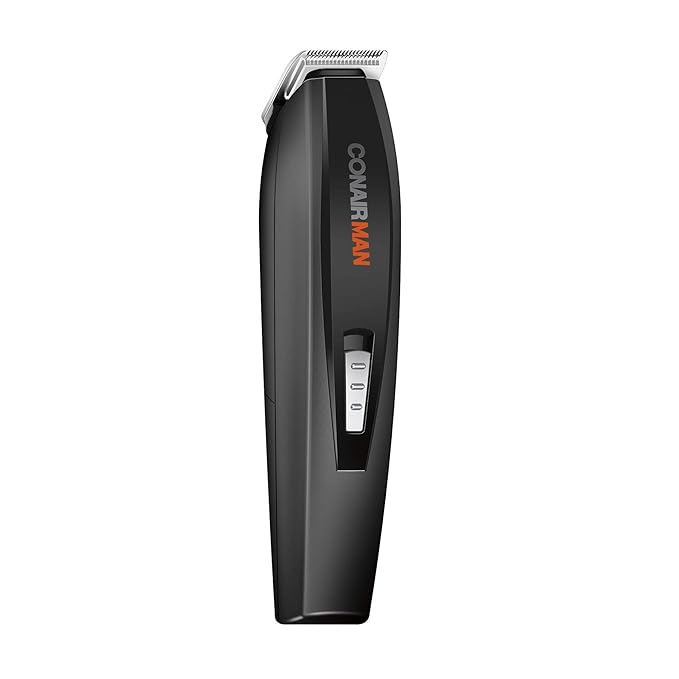 ConairMAN All-in-One Beard Trimmer for Men, Includes Nose and Ear Hair Trimmer, with 5-Position Comb Attachment, 4 piece Men's Grooming Kit, Battery Operated