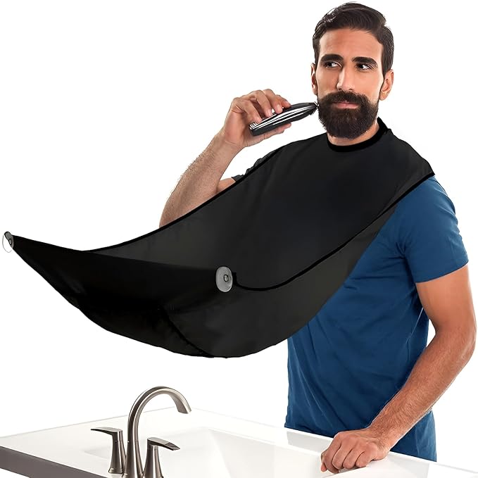Beard King Beard Bib Apron - As Seen on Shark Tank – Gifts for Him, Stocking Stuffers for Men, Mens Gift, Black