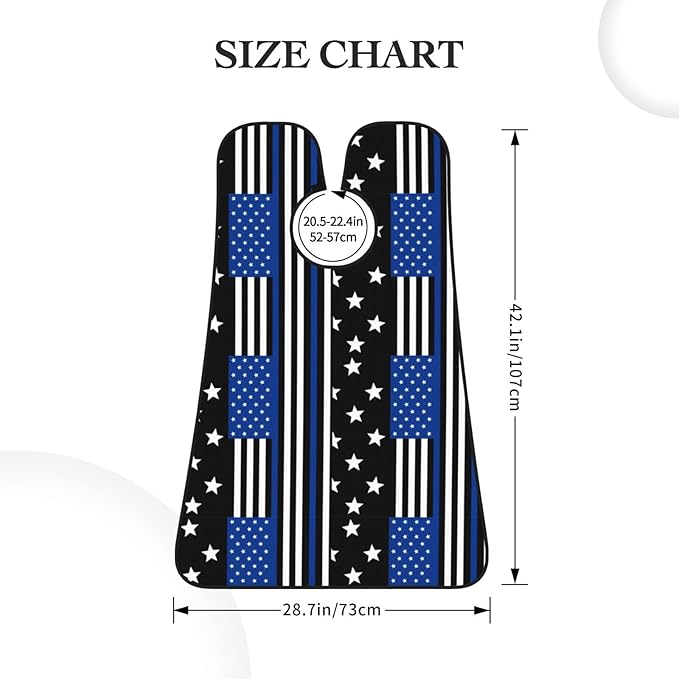 Beard Hair Catcher Bib, Waterproof Non-Stick Grooming Apron for Shaving Trimming, Perfect for Men Dad, Thin Blue Line American Flag Shave Bib