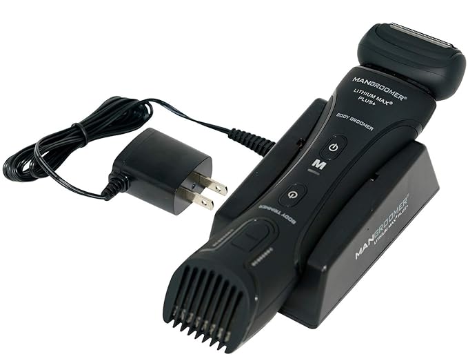 MANGROOMER Lithium Max Plus Body Groomer, Ball Groomer, Body Trimmer, Electric Groin Hair Trimmer with Free Bonus Foil Included