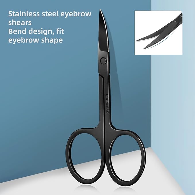 13-in-1 Eyebrow Trimming Kit with Double Magnification Vanity Mirror, Eyebrow Grooming Kit for Women/Men, Includes Scissors with Comb, Straight and Folding Razors, Brushes, Tweezers, Replacement Head