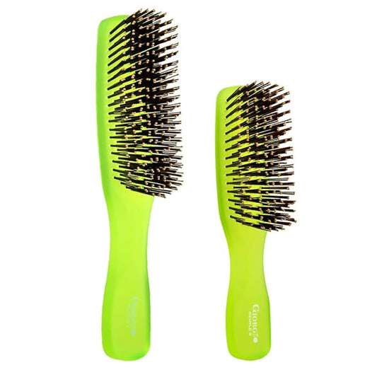 Giorgio GIO1 Gentle Hair Brush Dresser Size. Wet & Dry Pro Hair Brush Detangler. Soft for Sensitive Scalp. Good For Men Women & Kids All hair lengths. Durable and Anti-Static. (Set, Green)