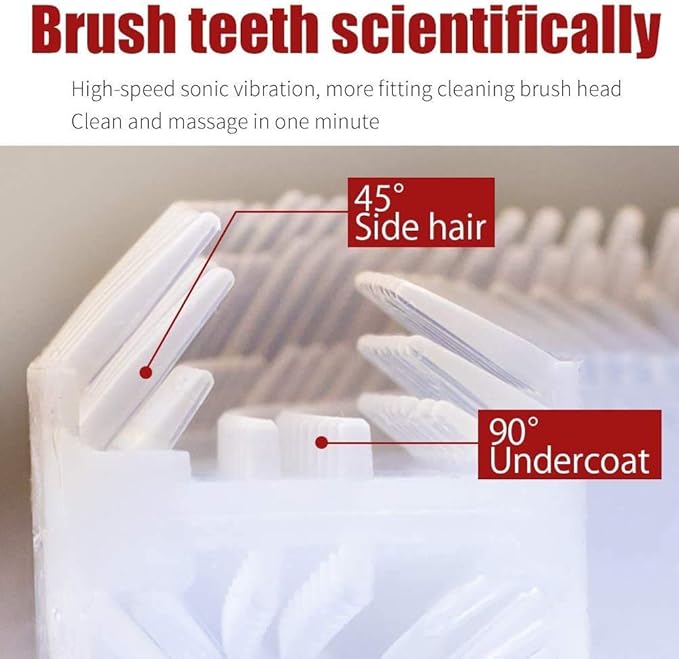 Automatic Ultrasonic Toothbrush,Electric Ultrasonic Toothbrush for Adults 360° Electric Toothbrush 30'' Automatic Timer Wireless Charging Washable Travel Home Dual-use