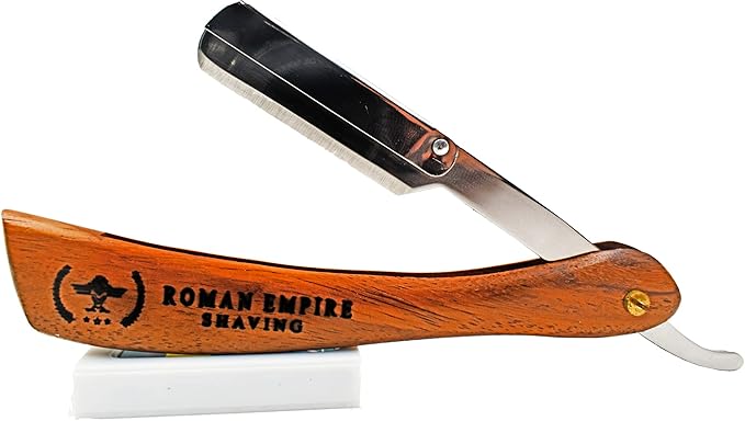 Roman Empire Shaving Spartacus Straight Razor for Professional Barber with 100 Derby Professional Blades