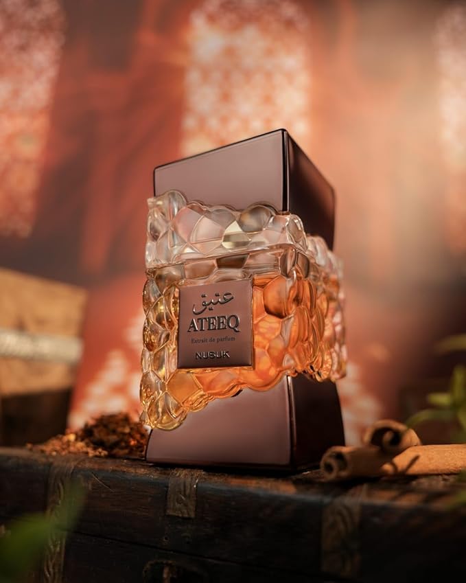 Nusuk Ateeq Perfume for Men - 100ml | Long Lasting Extrait De Parfum | Citrus, Spice & Woody Notes | Bold Masculine Luxury Fragrance