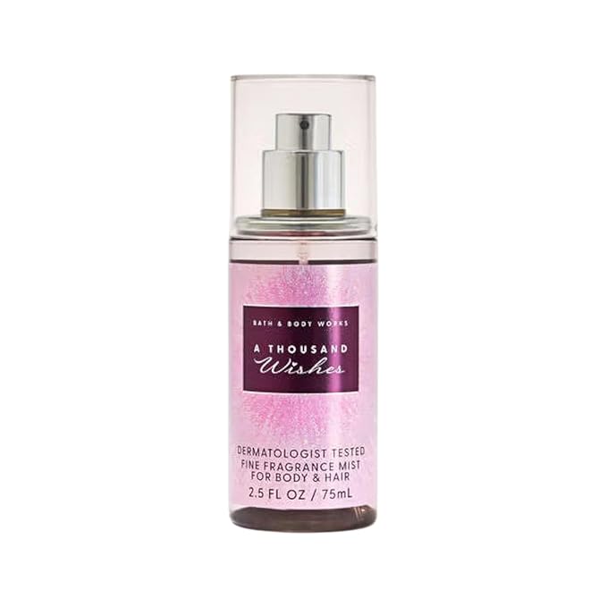 Bath and Body Works A Thousand Wishes Fine Fragrance Mist Travel Size Mini Purse Spray 2.5 Ounce (A Thousand Wishes)