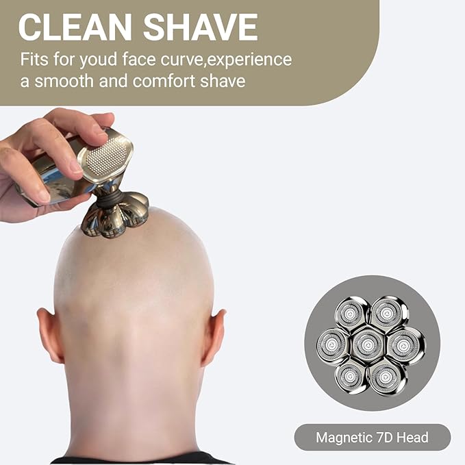 7D Floating Head Compatible with SHPAVVER Replacement Heads,Head Shaver Replacement Heads Compatible with SHPAVVER Electirc Shaver for Men,7D Head Shavers for Bald Men.(2pack)