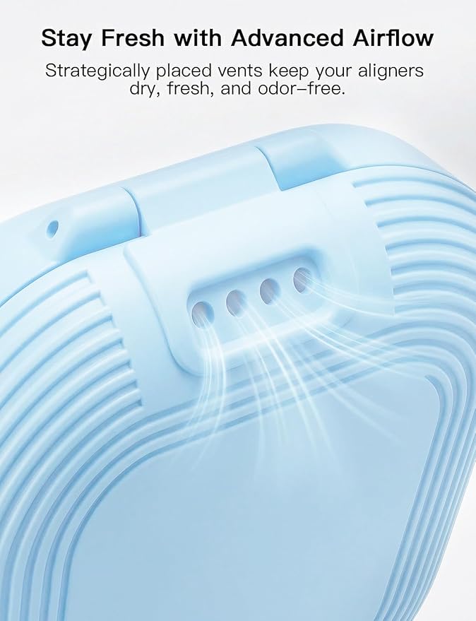 HEMILAB Slim Aligner Case with Vent Holes, Compatible with Invisalign, Cute Case with Removal Tool, Chewies and Brush, YellowWhite
