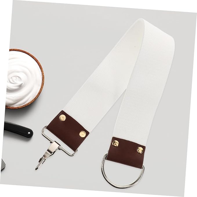 FRCOLOR Dual Layer Canvas Razor Strop Belt for Professional Barbers Personal Use Versatile Shaving Strap for Straight Razors Lightweight Portable Design for