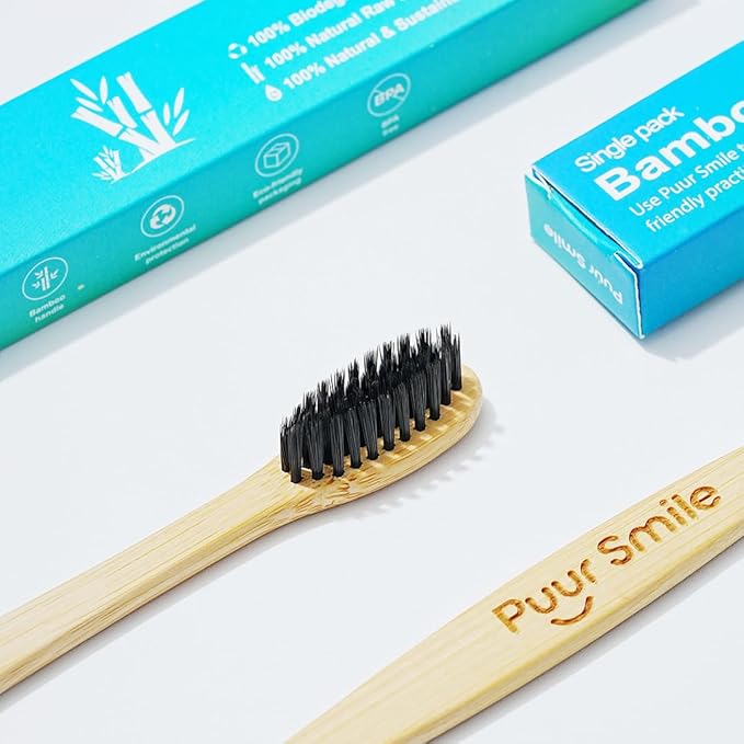 Premium Natural Bamboo Toothbrush – Eco-Friendly, Biodegradable Handle, Soft Bristles – Sustainable Oral Care for Adults