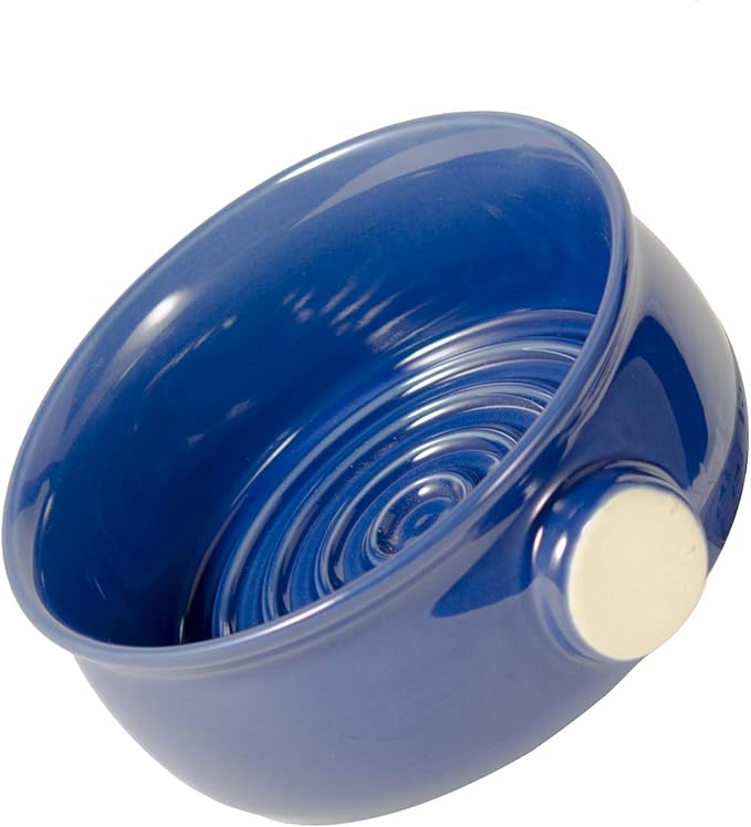 Grandslam Shaving Soap Bowl for Men, Wide Mouth, Ceramic, Easier to Lather and Clean, Non-slip Handle, Handmade Pottery Cup for Soap and Cream
