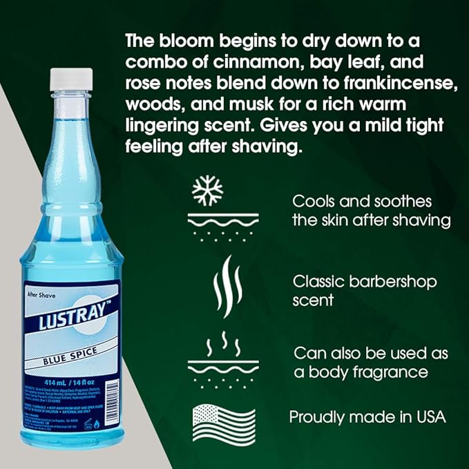 Clubman Lustray Blue Spice After Shave Lotion, 14 fl oz