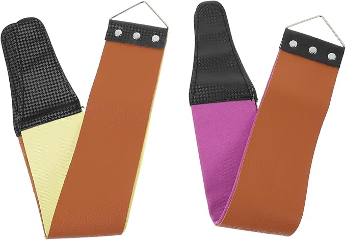 Double-sided Razor Strop 2pcs Stainless Steel Sharpening Strap Genuine Leather Convenient Home Use Shaver Sharpening Tool for Men Random Color