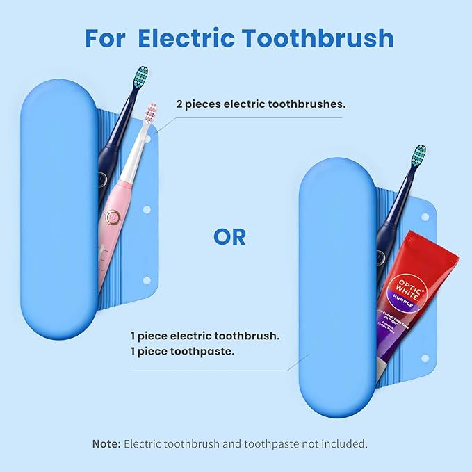 Silicone Electric Toothbrush Travel Case, Manual Toothbrush Travel Cover for Men and Women,Toothbrush Holder for Travel,Gym and More, Fits Most Manual and Electric Toothbrushes - Sky Blue