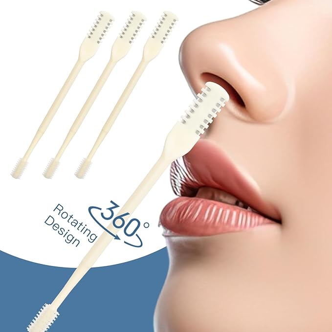 Nasal Hair Cutter,Upgraded Double Sided Nose Knife,Manual 360° Nostril Hair Remover Tool,Nose Hair Trimmer for Men, Women, Soft Cleaning Brush