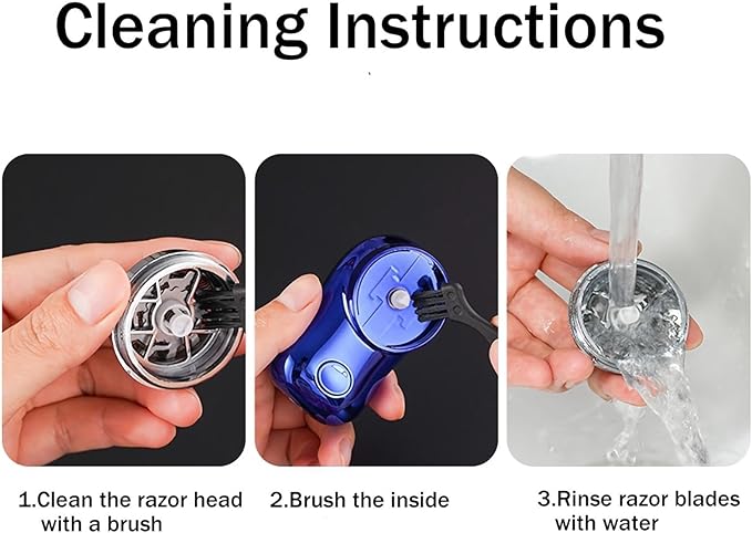 Mini Electric Shaver, Portable Powerful Storm Razor for Men Women, USB C Rechargeable, Battery Power Display, Lightweight Razor for Travel Office Business Trip Grey