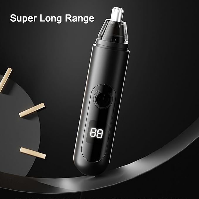 Professional Nose Hair Trimmer, LED Display, USB Rechargeable, Waterproof Double-Edge Blade for Men, Women, IPX7 Rated, 2025 Model (Round Bottom)
