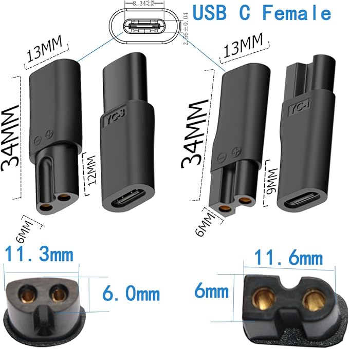 10PCS USB C Power Cord Replacement Charger USB Adapter Compatible with a Variety of Electric Hair Clippers, Beard Trimmers, Shavers, Desk Lamps,Purifiers, HQ8505 Charging Cable