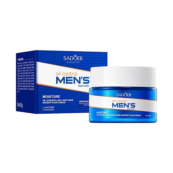 For Sadoer Men's Oil Control Facial Cream,Moisturizing Hydrating Soothing Face Creams Lotion,Face Moisturizers,Facial Skin Care Cream,Soothing Skin Makeup Cream,Brighten skin tone 50g 1.76 oz