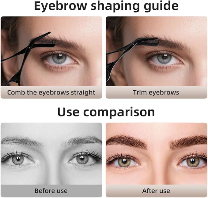 Eyebrow Scissors Trimmer with Comb Gift for Men and Women Stocking Stuffers