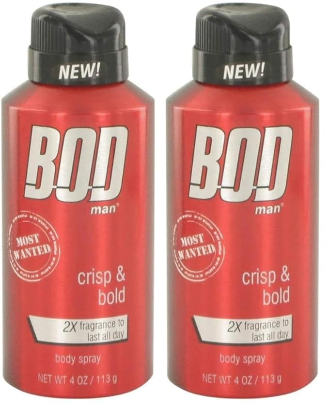 BOD man Fragrance Body Spray, Most Wanted | 8 fl oz | Pack of 2