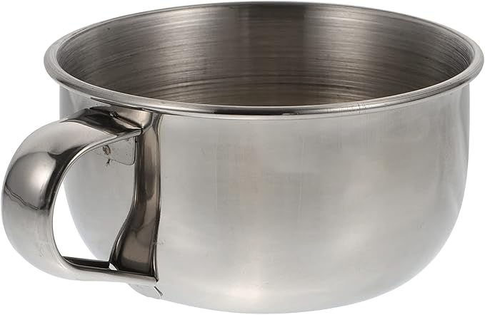 LIFKOME Stainless Steel Shaving Soap Bowl Bubbling Bowl Handle for Men Shaving Mugs Bubble Brush