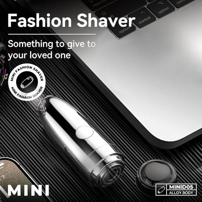 Professional Mini Electric Razor for Men - 12000RPM Wet & Dry Shaver, USB-C Rechargeable, Waterproof, Portable with Travel Organizer & Lock - Ideal Gift for Men