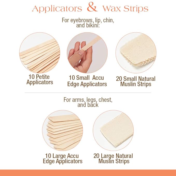 GiGi Waxing Starter Kit - At-Home Hair Removal Kit for Face & Body, Soft Wax Warmer, Pre & Post Waxing Care
