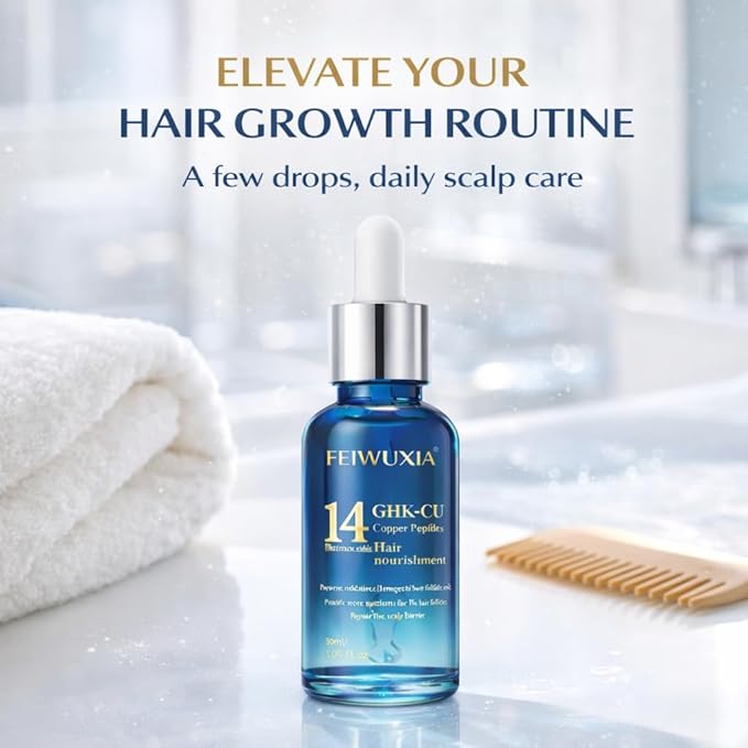 GHK-CU Hair Growth Serum, Hair Serum for Hair Growth, Scalp Nourishing Hair Growth Products to Support Thinning Hair for Men and Women