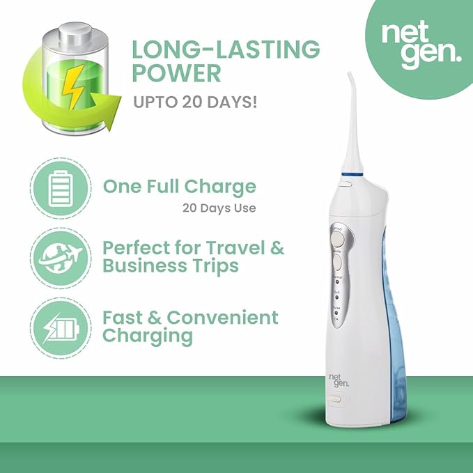 Cordless Water Flosser for Deep Cleaning of Teeth & Gums, Professional Dental Oral Irrigator with 3 Modes, IPX7 Waterproof Electric Flosser, Portable Rechargeable Flosser for Home, Travel, and Gifts