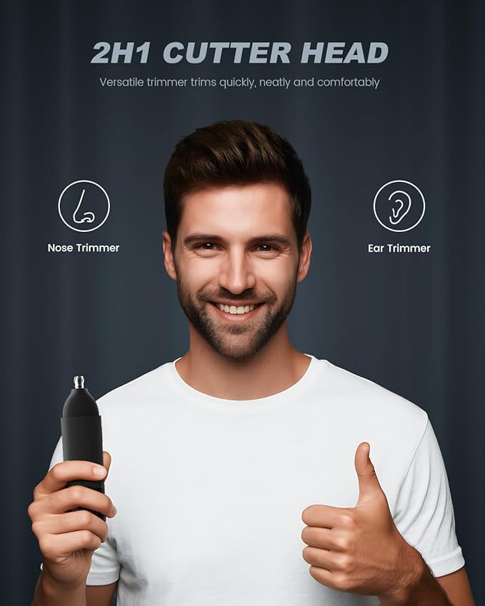 Nose Hair Trimmer,2024 Painless Ear Hair Trimmer for Men Women,Type-C Rechargeable Trimmer with IPX7 Waterproof,Dual Edge Blades Clipper for Easy Cleansing fsdfsdf