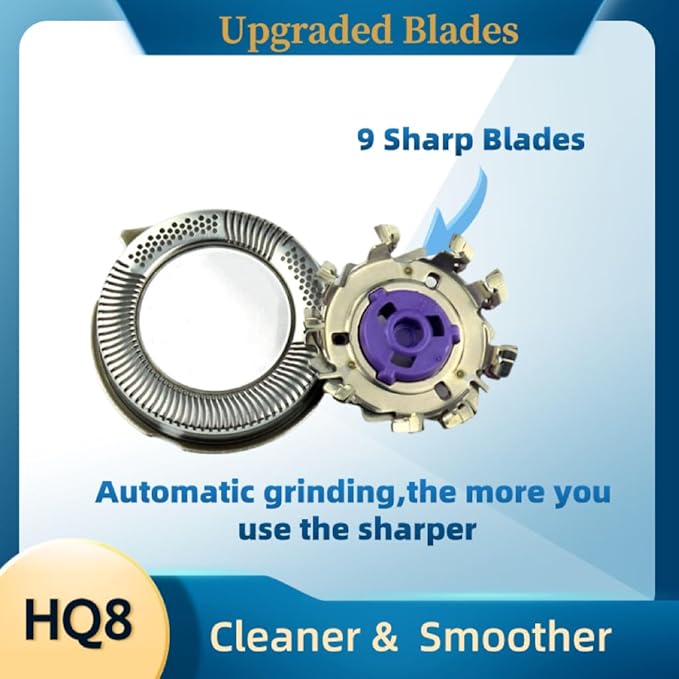 3Pcs HQ8 Replacement Shaver Head Fit for s Norelco 7340XL 7325XL PT870 PT730 PT875 PT880 PT810 AT811 AT830, Upgraded Precision Men's Electric Shaver Razor Blade, Waterproof Razor Blades