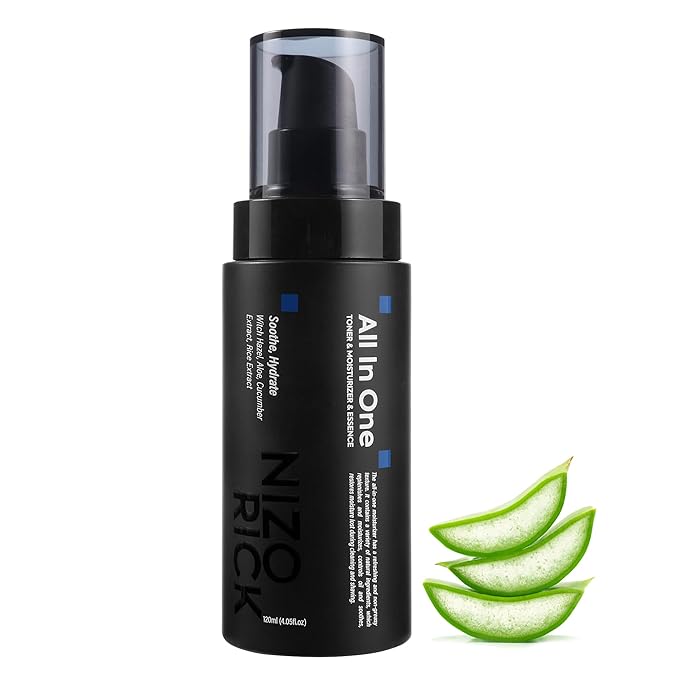 Mens Face Moisturizer, Refreshing & Moisturizing Facial Lotion for Men, Rice Extract, Witch Hazel & Cucumber Extract, Lightweight, Alcohol-Free, 4.05OZ