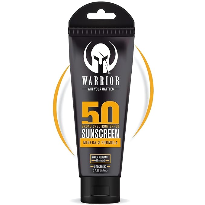 WARRIOR - WIN YOUR BATTLES - SPF 50 Sunscreen Lotion - 80 Minutes Water Resistant | SPF 50 Continuous Spray - Broad Spectrum Protection for UVA/UVB - Quick Dry Effective Formula | 3 Oz & 6 Oz