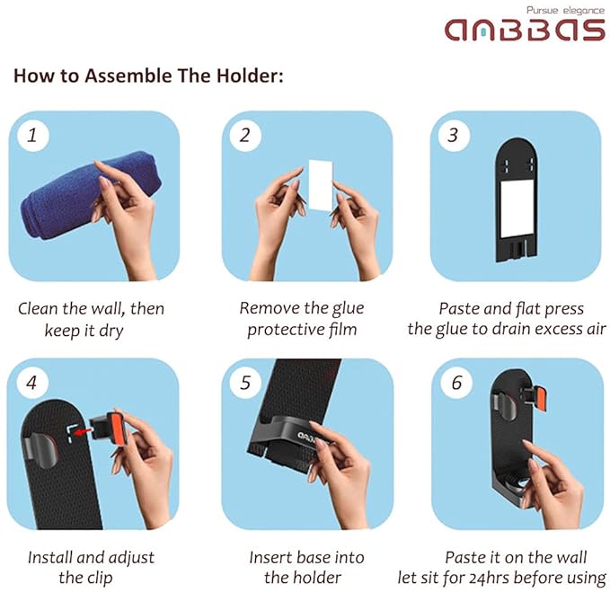 Anbbas Badger Hair Shaving Brush with Wall Mounted Brush Holder Stand for Traditional Shaving