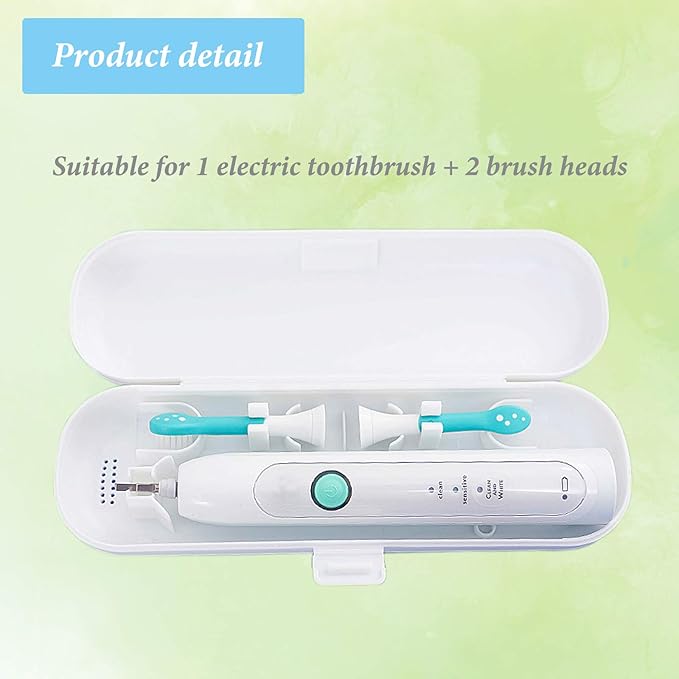 2 Pcs Electric Toothbrush Travel Case, Portable Toothbrush Holder for Oral-B Pro and Other Electric Toothbrush Set by Hovesty (Blue&White)