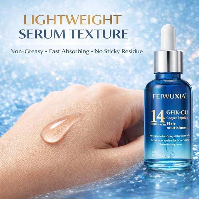 GHK-CU Hair Growth Serum, Hair Serum for Hair Growth, Scalp Nourishing Hair Growth Products to Support Thinning Hair for Men and Women