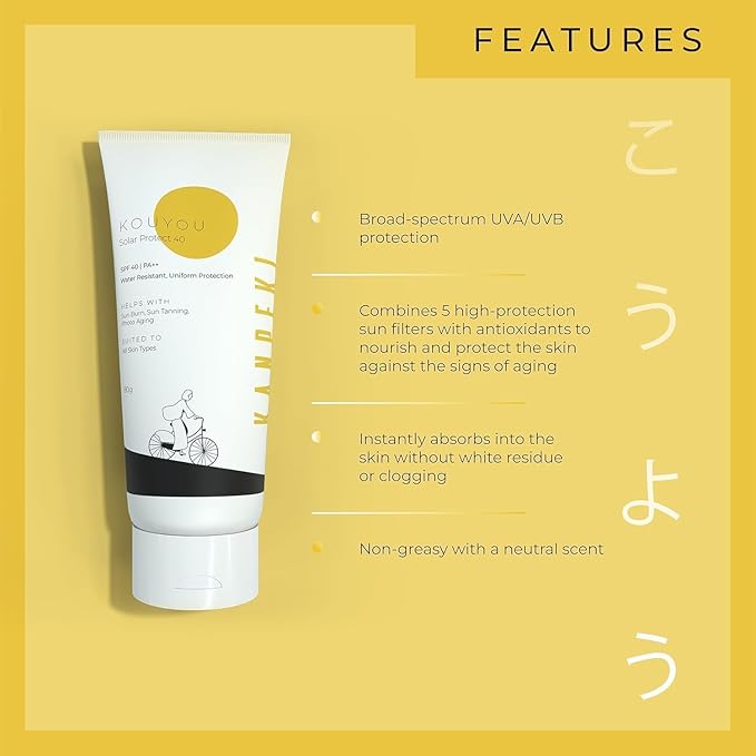 K-anpeki K,ouyou Sunscreen Spf 40 For Women&Men|With No White Cast,Water Resistant|Protect From Sun Burn,Sun Tanning and Photo Aging|Broad-Spectrum Uva/Uvb Protection,Suitable For All Skin Type,80G