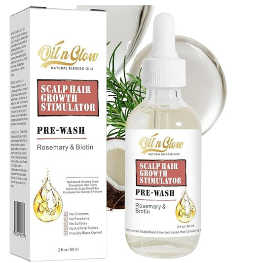 Pre Wash Hair Oil – USDA Certified Organic Scalp Oil Hair Growth Treatment with Rosemary & Biotin, Pre-Shampoo Serum for Thinning Hair & Hair Loss – 2 Fl Oz