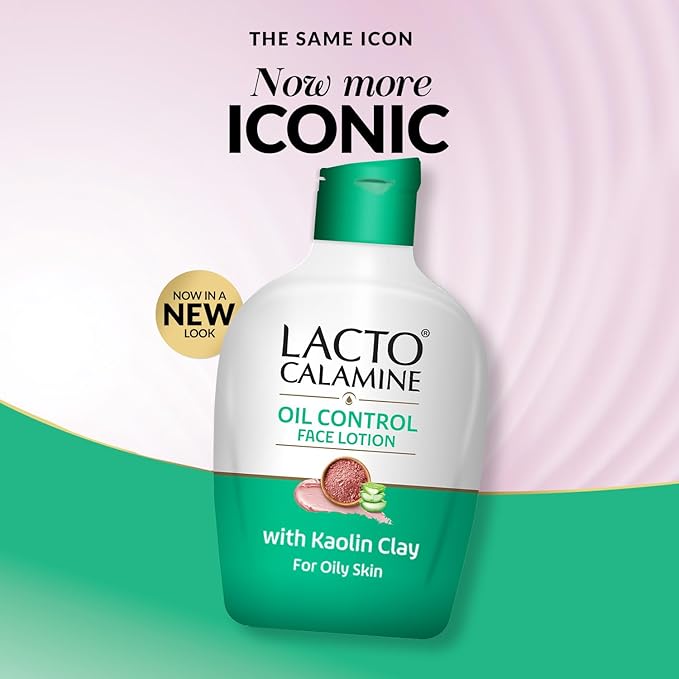 Lacto Calamine Face Moisturizing Lotion for Normal to Combination Skin | Excess Oil Absorbing & Pore Refining Moisturizer | Mattifying & Non Greasy | 4.06 Fl Oz/120ml