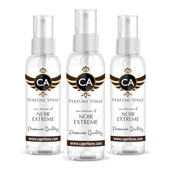 CA Perfume Eco Refill Impression of Noir Extreme For Men Cologne Eau de Parfum Spray Refillable Bottle 2 Fl Oz/60ml-X3
