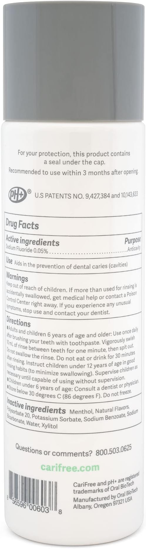 CariFree Maintenance Rinse, Mint (Full Size + Travel Sized) Fluoride Mouthwash | Anti-Cavity Oral Care | Xylitol | Elevated pH | Cavity Prevention | Alcohol Free