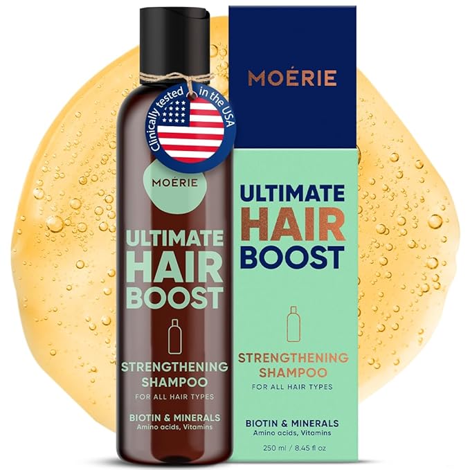 Moerie Hair Growth Shampoo for Men and Women, Hair Loss Solution with Biotin and Rosemary, Thickening Shampoo for Thinning Hair – Ultimate Boost for All Hair Types