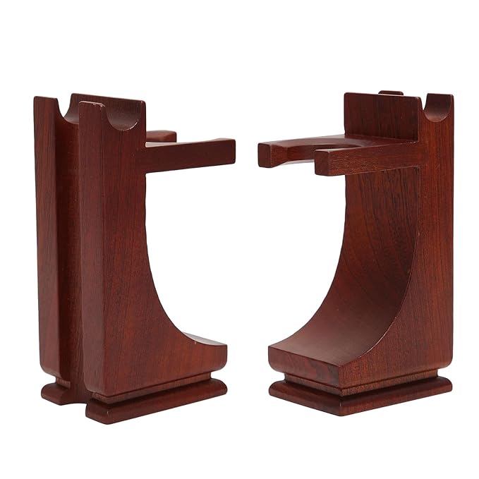 Wood Shave Stand razor and brush stand Strong Practicality Anti Slip Base Shave Stand Strong Stable To Use Wine Red for Bathroom Belleza