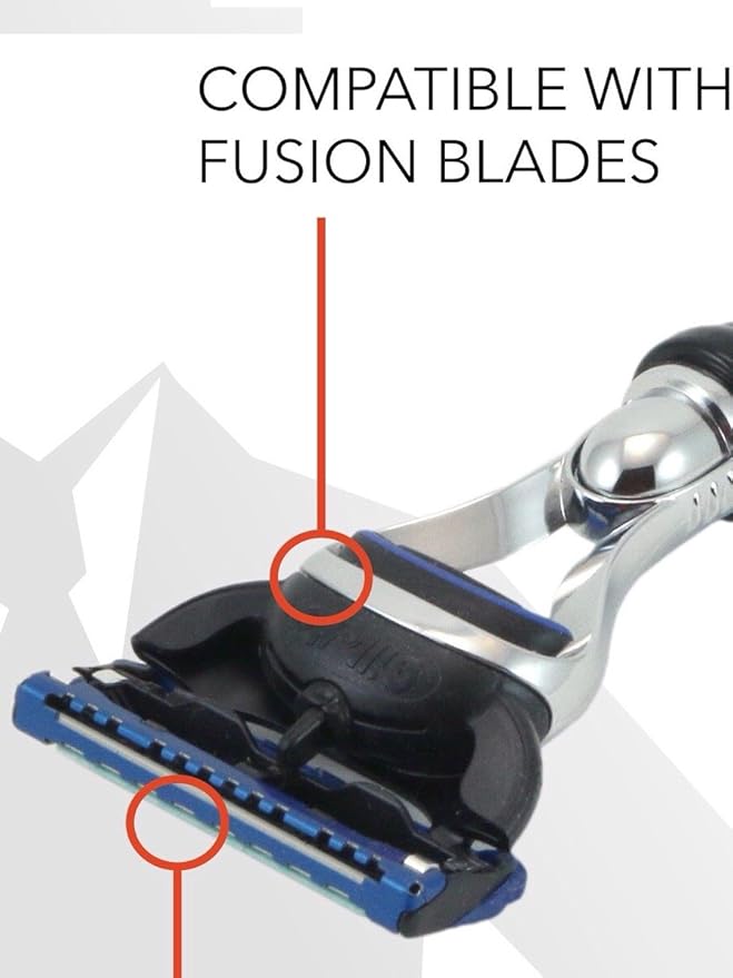 G.B.S 5 Blade Compatible Razor for Men, Shaving Kit for Men, Includes 1 Handle, 1 Razor Refill Cartridge (Horn Chrome)