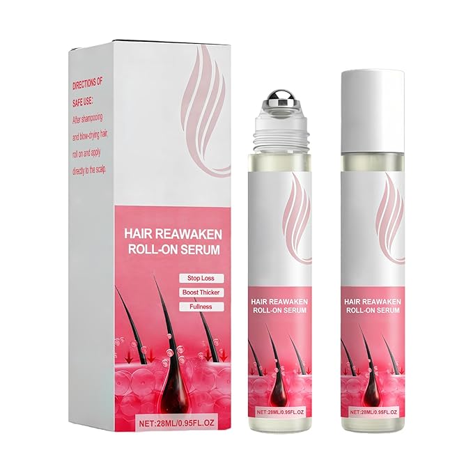 28ml Hair Reawaken Roll-On Serum for Thinning Hair – Nourishes Scalp & Strengthens Hair Follicles to Promote Fuller, Voluminous Hair Growth