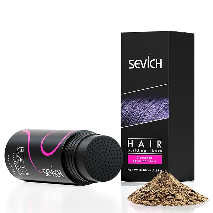 SEVICH Hair Fibers for Thinning Hair, Hair Building Fibers Instantly Thicker & Fuller Look,Hair Powder for Men & Women 25g Medium Blonde