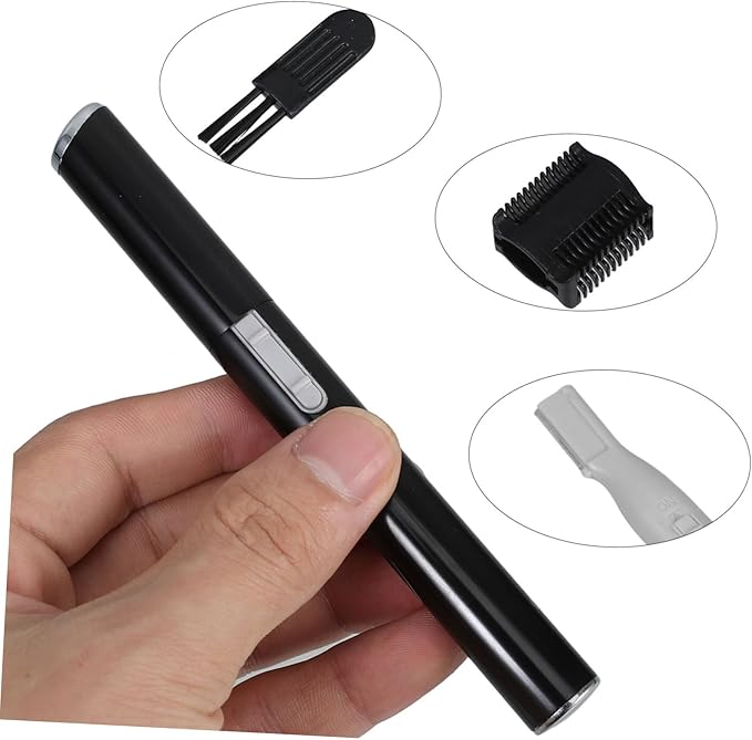 FOMIYES Eyebrow Shaver with Comb Attachment for Ladies Lightweight Mini Facial Hair Trimmer for Precise Painless Eyebrow and Neck Grooming Black